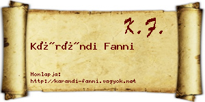 Kárándi Fanni névjegykártya