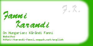 fanni karandi business card